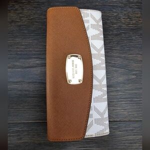 Michael Kors Brown and White Women's Wallet
